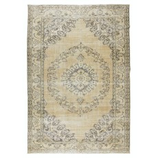 Vintage Handmade Turkish Oushak Wool Area Rug