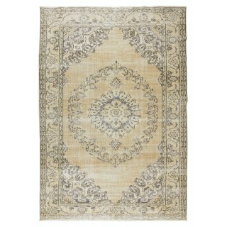 Vintage Handmade Turkish Oushak Wool Area Rug