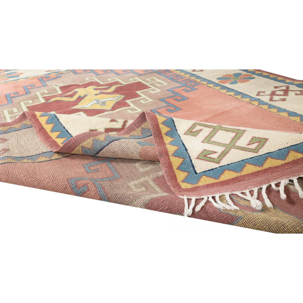 Handmade Geometric Pattern Turkish Area Rug, Modern Living Room Carpet, 100% Wool
