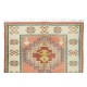 Central Anatolian Geometric Pattern Rug, Traditional 1960's Handmade Carpet