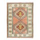 Central Anatolian Geometric Pattern Rug, Traditional 1960's Handmade Carpet