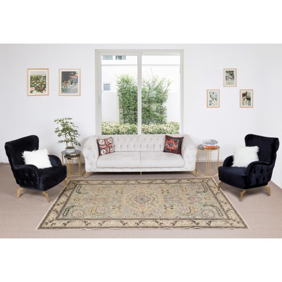 Turkish Handmade Vintage Area Rug, Wool Living Room Carpet
