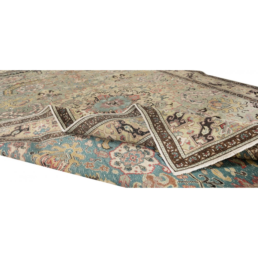Handmade Turkish Kayseri Area Rug with Medallion Living Room Carpet, 100% Wool
