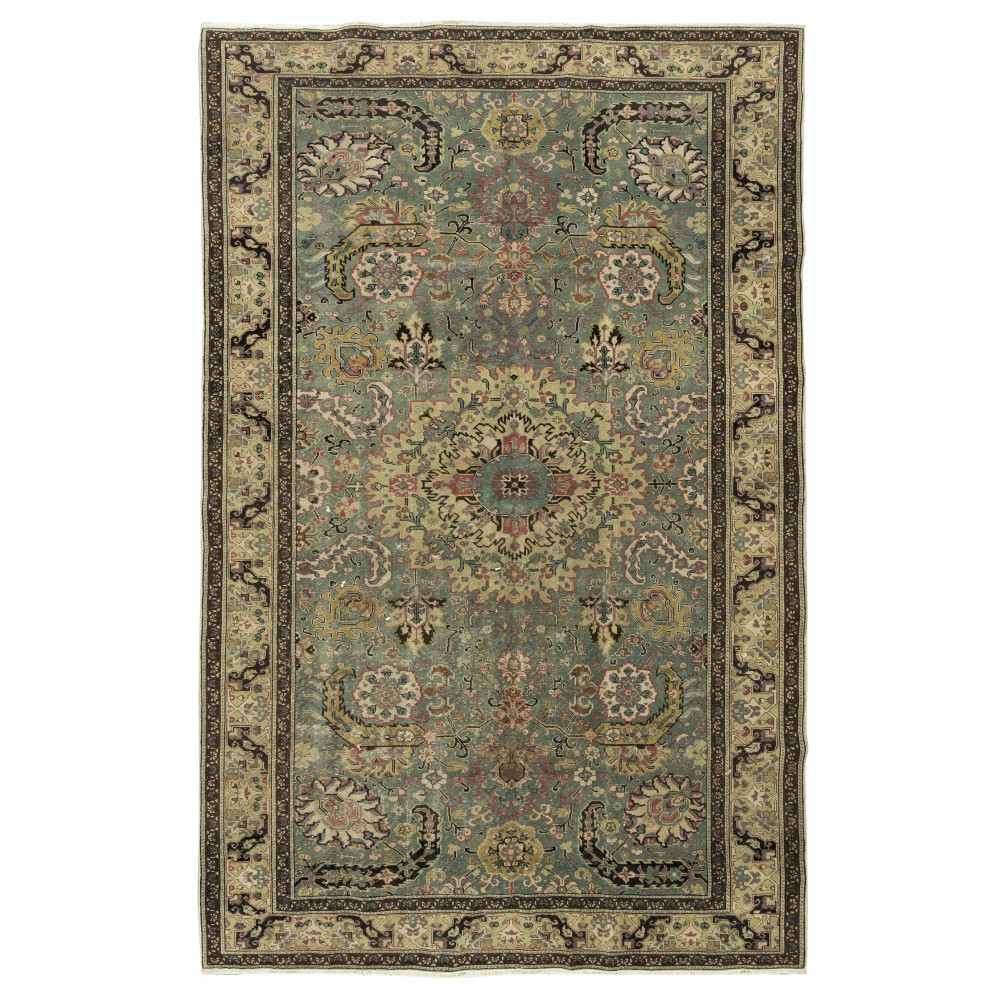 Handmade Turkish Kayseri Area Rug with Medallion Living Room Carpet, 100% Wool