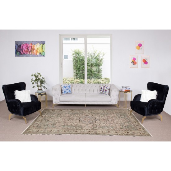 Central Anatolian Handmade Vintage Area Rug, Wool Living Room Carpet Central Anatolian Handmade Vintage Area Rug, Wool Living Room Carpet