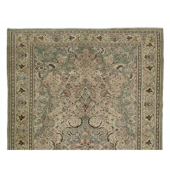 Central Anatolian Handmade Vintage Area Rug, Wool Living Room Carpet