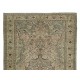 Handmade Turkish Kayseri Area Rug, Decorative Medallion Design Carpet in Shades of Green, 100% Wool