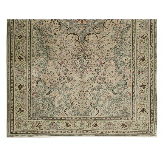 Central Anatolian Handmade Vintage Area Rug, Wool Living Room Carpet