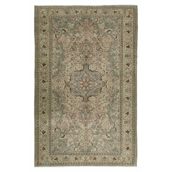 Central Anatolian Handmade Vintage Area Rug, Wool Living Room Carpet