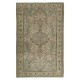 Handmade Turkish Kayseri Area Rug, Decorative Medallion Design Carpet in Shades of Green, 100% Wool
