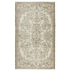 Vintage Handmade Turkish Oushak Wool Area Rug with Floral Garden Design