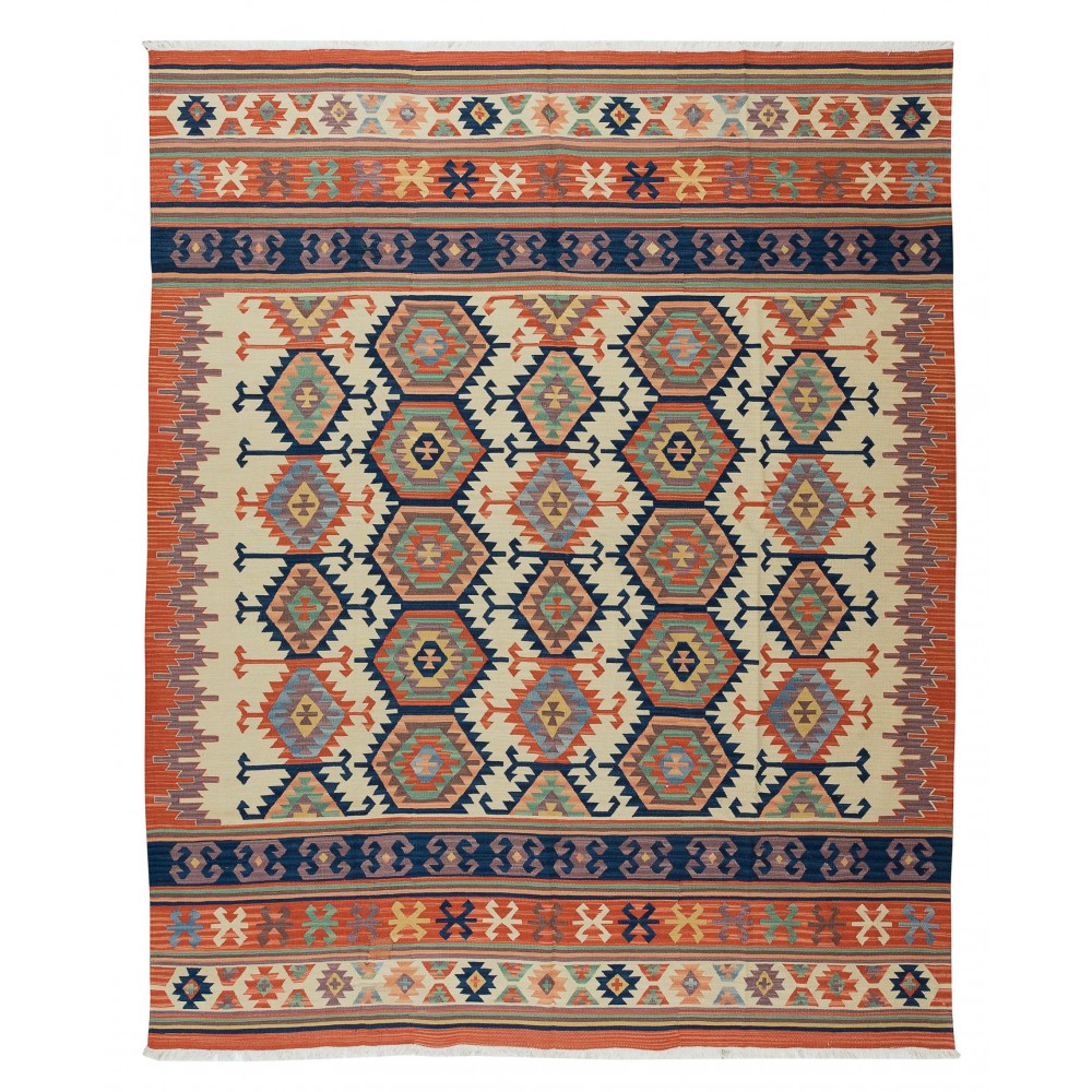 Vintage Turkish Kilim 'Flat-Weave', All Wool, Unique Handmade Rug