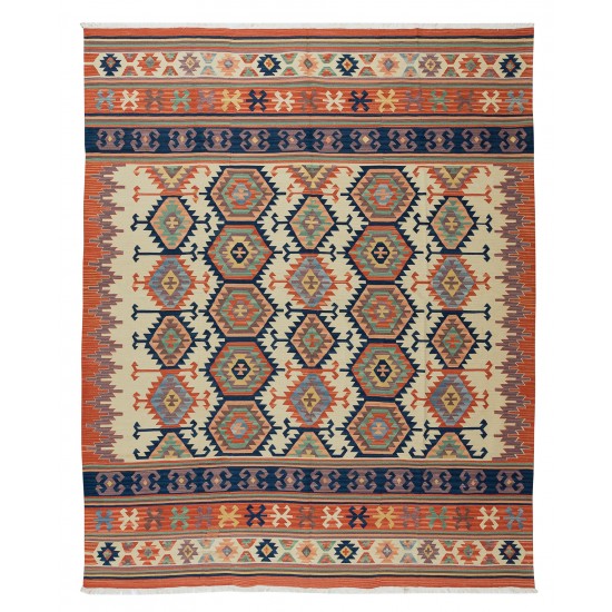 Vintage Hand-Woven Central Anatolian Kilim 'Flat-Weave', 100% Wool