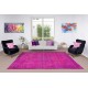 Turkish Vintage Rug Re-Dyed in Hot Pink, Handmade Medallion Design Carpet for Contemporary Interiors