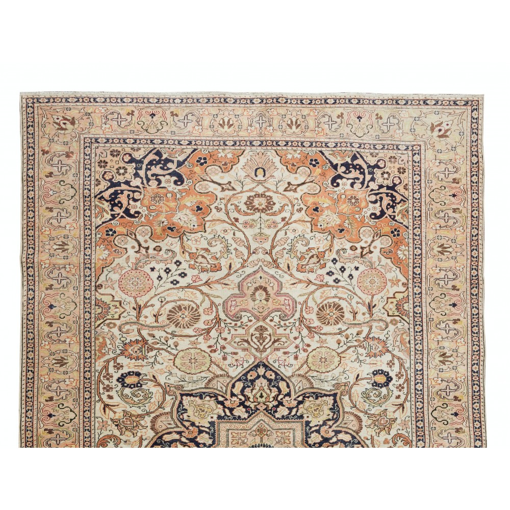 Handmade Turkish Area Rug with Medallion Design, 100% Wool