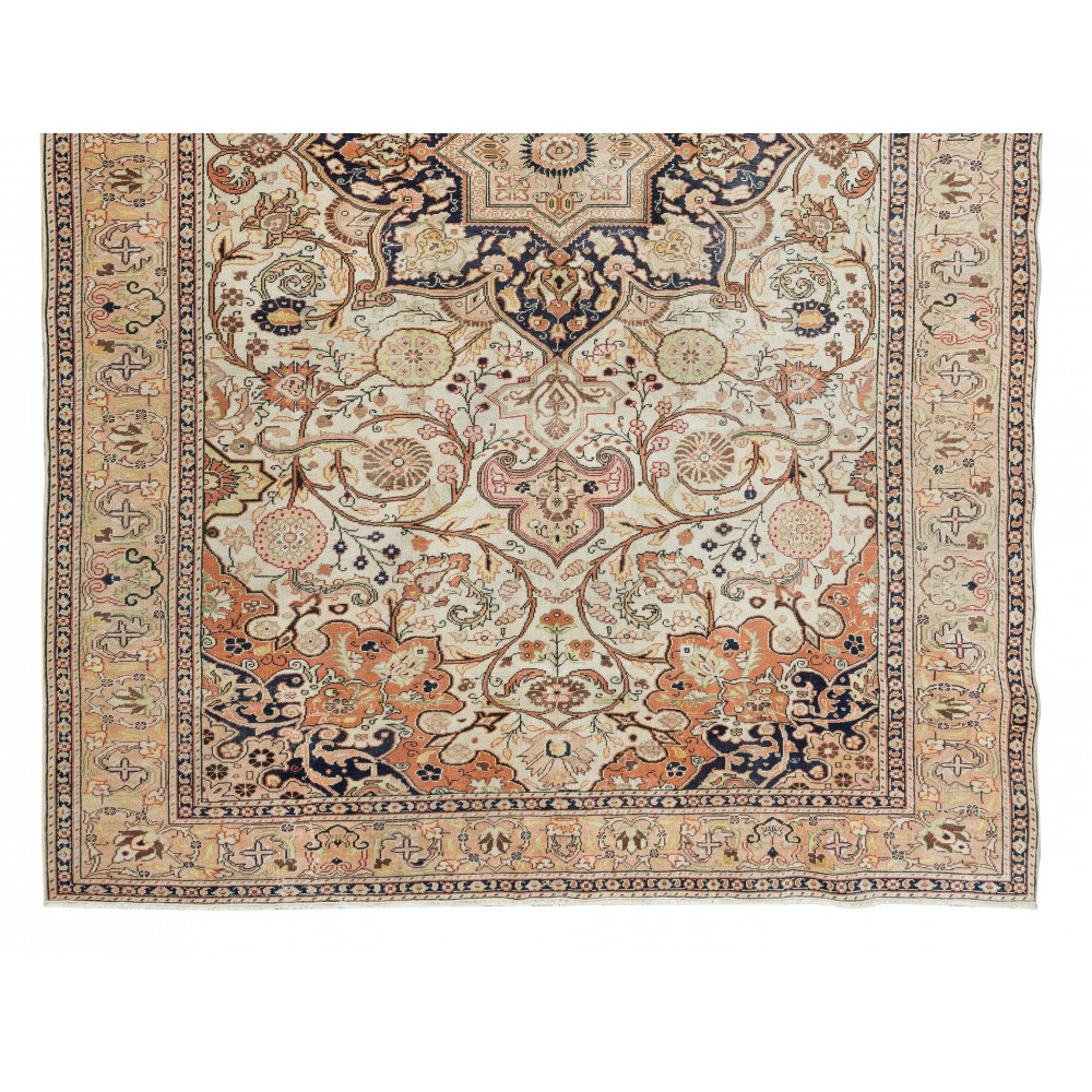 Handmade Turkish Area Rug with Medallion Design, 100% Wool