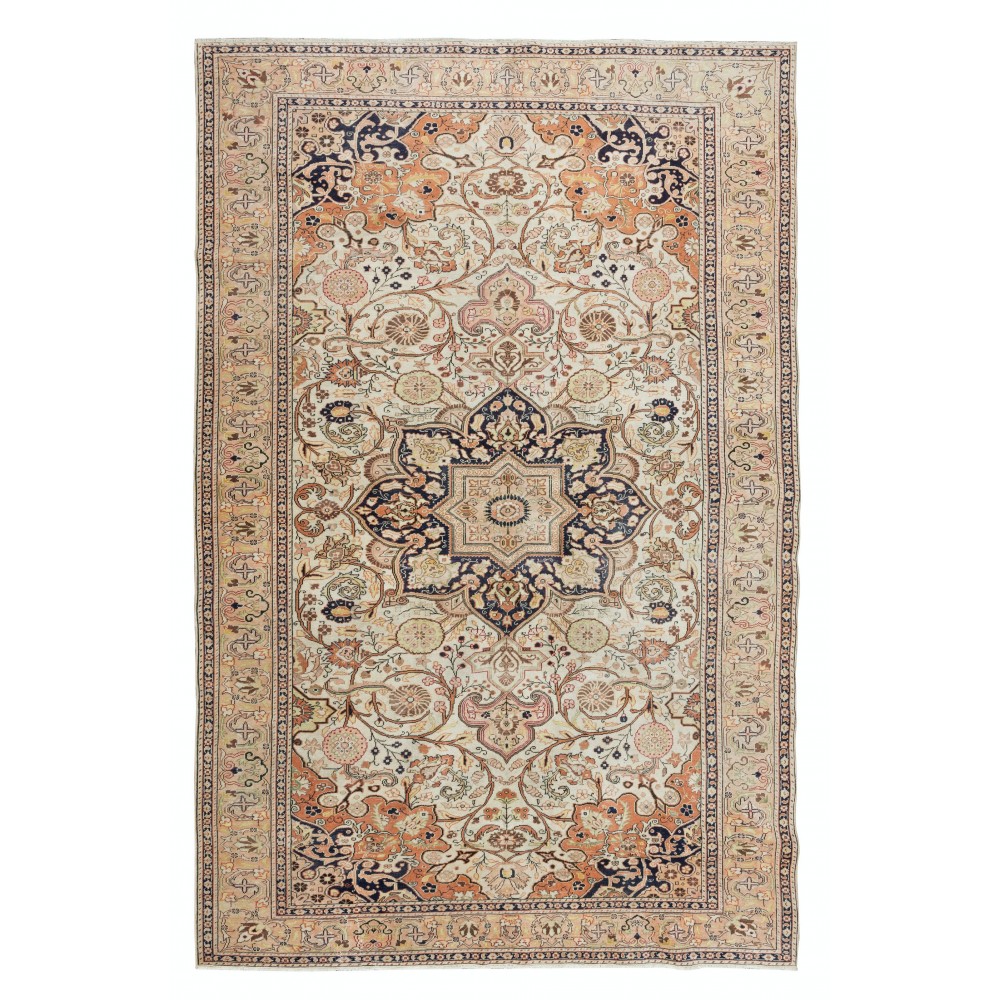 Handmade Turkish Area Rug with Medallion Design, 100% Wool