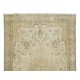 Vintage Handmade Turkish Wool Area Rug with Medallion Design, Great for Home & Office Decor