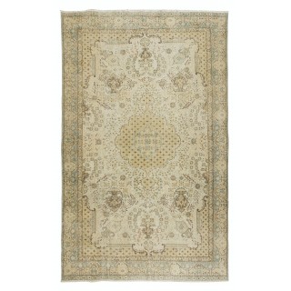 Vintage Handmade Turkish Wool Area Rug with Medallion Design, Great for Home & Office Decor