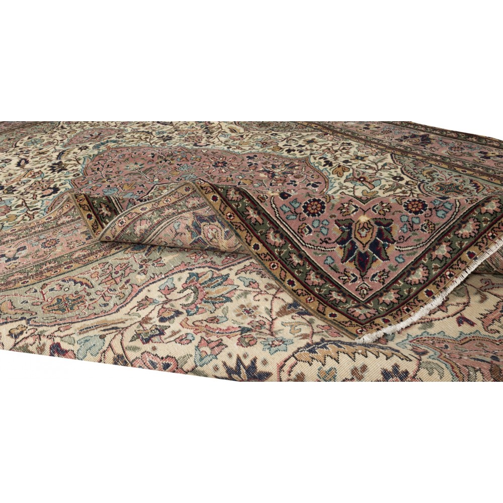 One of a Pair Handmade Turkish Kayseri Area Rug, Living Room Carpet, 100% Wool