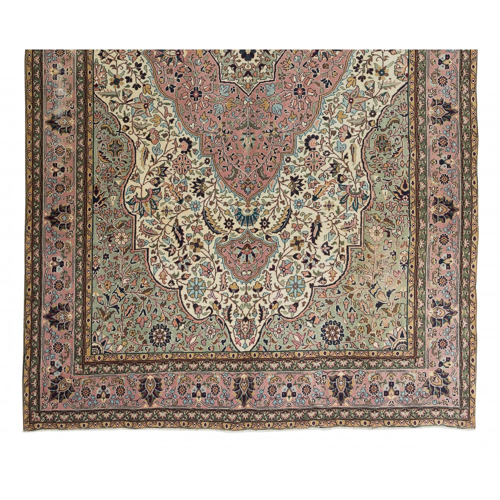 One of a Pair Handmade Turkish Kayseri Area Rug, Living Room Carpet, 100% Wool