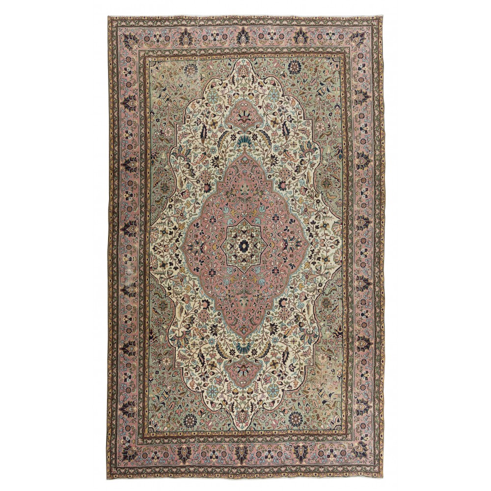 One of a Pair Handmade Turkish Kayseri Area Rug, Living Room Carpet, 100% Wool