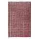 Turkish Vintage Distressed Area Rug Re-Dyed in Burgundy Red, Handmade Carpet for Contemporary Interiors