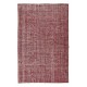 Turkish Vintage Distressed Area Rug Re-Dyed in Burgundy Red, Handmade Carpet for Contemporary Interiors