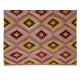 Dazzling Handmade Turkish Wool Kilim, One of a Kind Flat-Weave Rug, Floor Covering