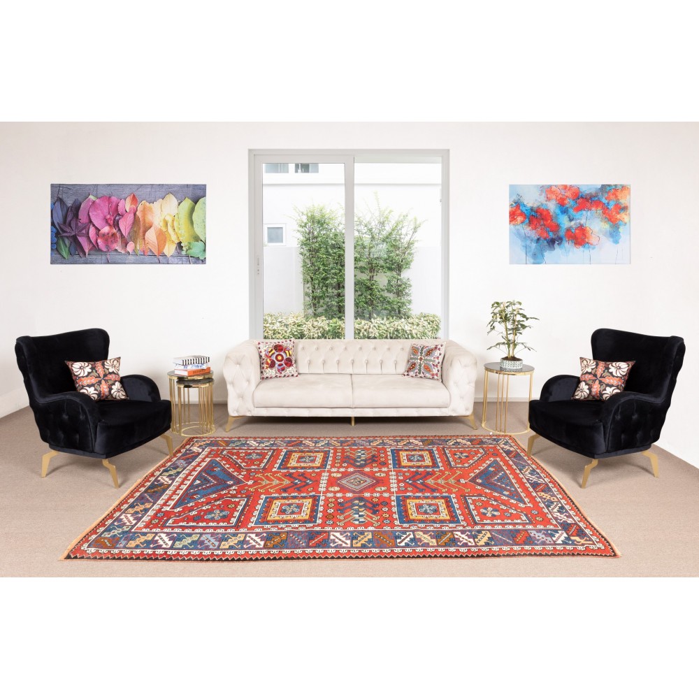 Vintage Handmade Canakkale Ayvacik Area Rug, North West Turkey, 100% Wool