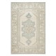 Vintage Handmade Turkish Area Rug with Geometric Design, 100% Wool