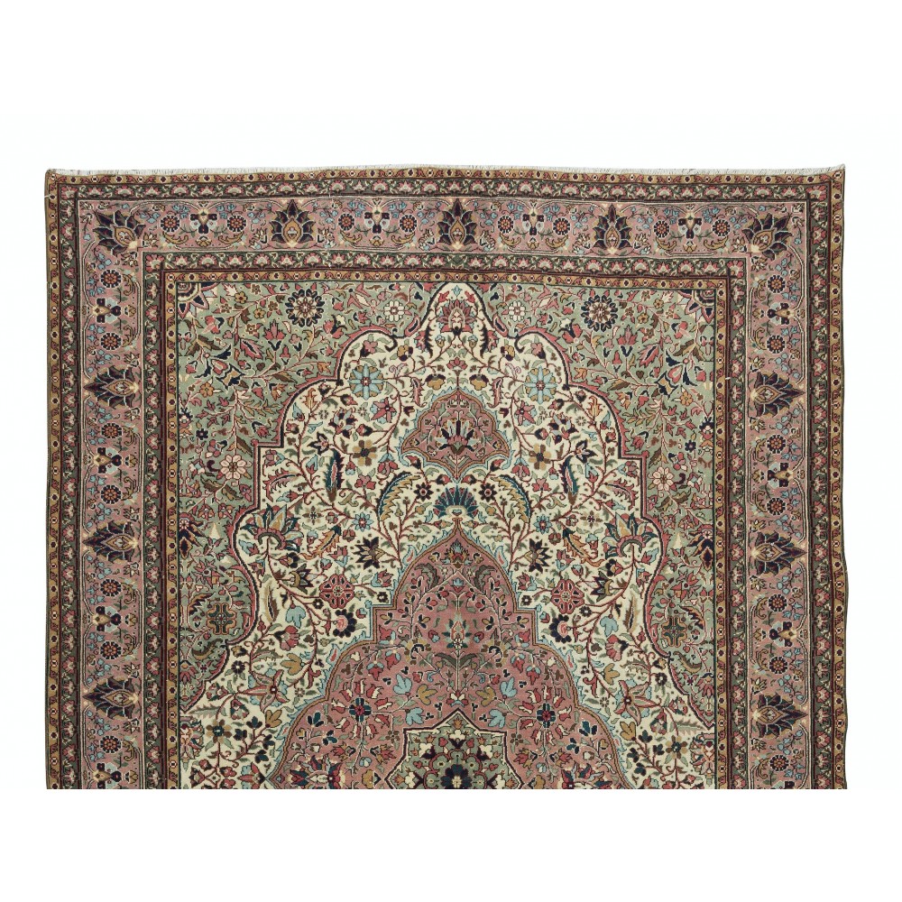 One of a Pair Handmade Turkish Kayseri Area Rug, Living Room Carpet, 100% Wool