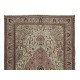 One of a Pair Handmade Turkish Kayseri Area Rug, Living Room Carpet, 100% Wool