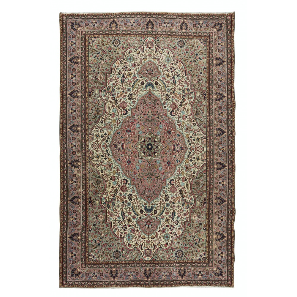 One of a Pair Handmade Turkish Kayseri Area Rug, Living Room Carpet, 100% Wool