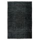 Vintage Handmade Turkish Wool Rug Over-Dyed in Black for Modern Interiors
