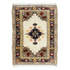 Handmade Anatolian Area Rug with Geometric Medallion Design, 100% Wool