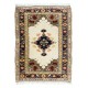 One of a Kind 1960's Handmade Anatolian Wool Area Rug with Geometric Medallion Design