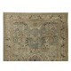 Handmade Turkish Kayseri Area Rug, Vintage Medallion Design Carpet in Shades of Green, 100% Wool