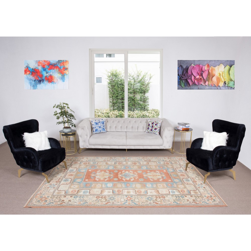 Vintage Handmade Area Rug from Milas (Melas) / Turkey, 100% Wool