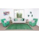 Vintage Green Rug, Handmade Turkish Wool Area Rug Overdyed in Green