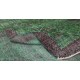 Vintage Green Rug, Handmade Turkish Wool Area Rug Overdyed in Green