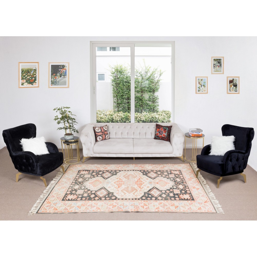 Handmade Anatolian Oushak Area Rug for Home & Office Decor, 100% Wool