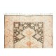 One of a Kind 1960's Handmade Anatolian Wool Area Rug with Geometric Design