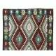 Vintage Hand-Woven Turkish Kilim Rug, Flat-Weave Floor Covering