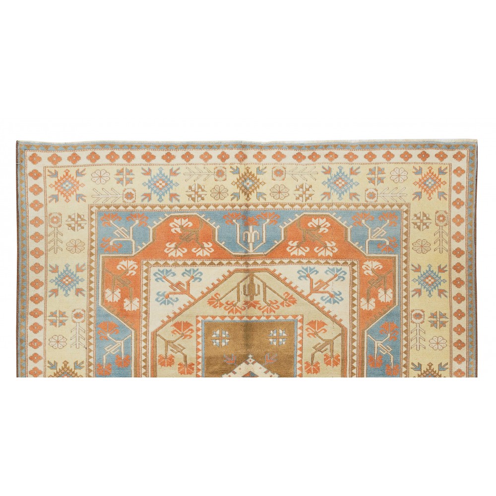 Rare Size Vintage Handmade Turkish Milas - Melas Rug. 100% Wool
