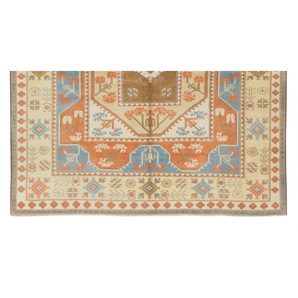 Rare Size Vintage Handmade Turkish Milas - Melas Rug. 100% Wool