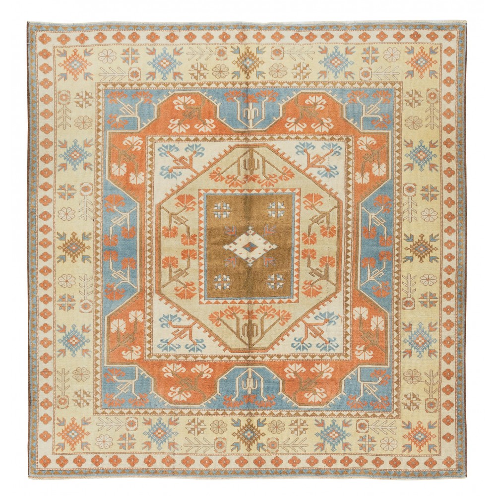 Rare Size Vintage Handmade Turkish Milas - Melas Rug. 100% Wool