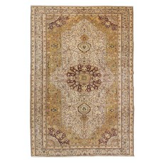 Turkish Rug with Medallion Design, Hand Knotted Carpet, 100% Wool