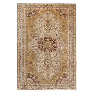 Turkish Rug with Medallion Design, Hand Knotted Carpet, 100% Wool