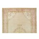 Vintage Turkish Oushak Rug, Handmade Sun Faded Carpet. 100% Wool